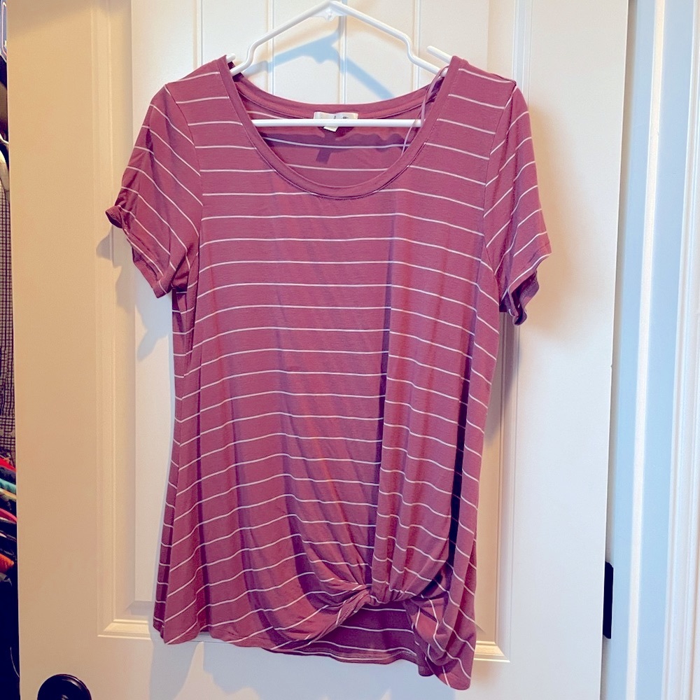 Burgundy striped tee. From stitch fix